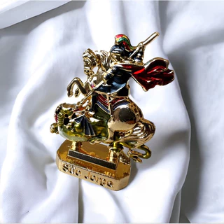 Imagem São Jorge Cavalo Metal Dourado Prata Carro Caminhao Colavel