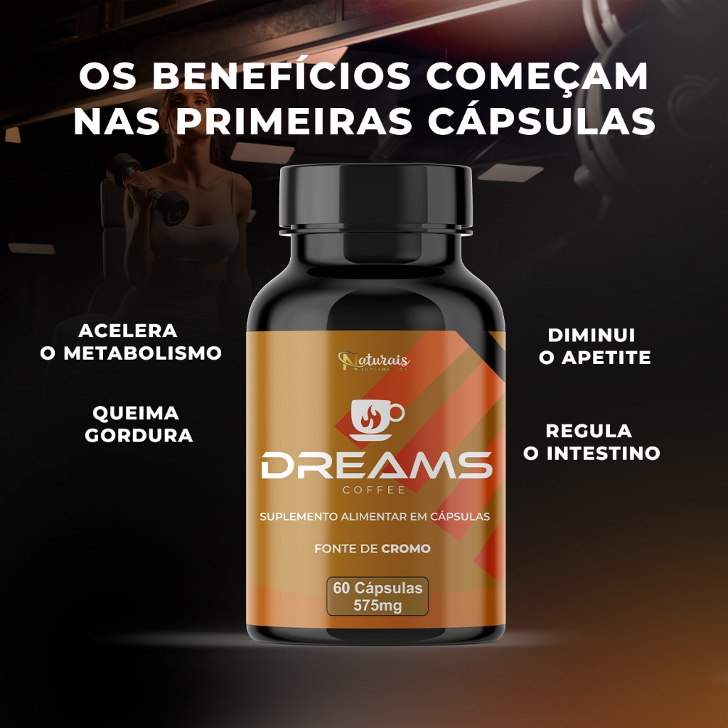 Imagem do produto 1X DREAMS COFFE 60 CAPSULAS ORIGINAL - FORMULA NATURAL - MENOS PESO 3