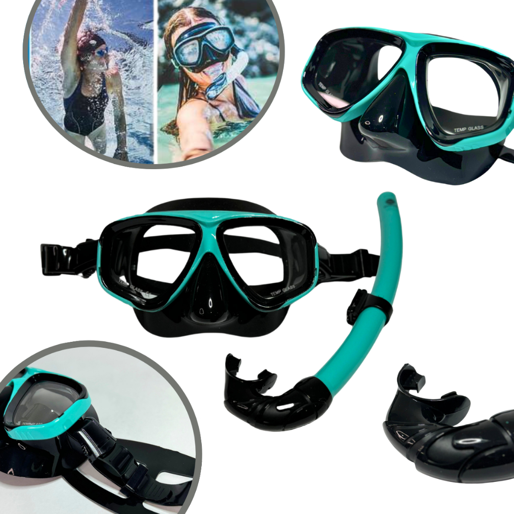 Kit Mergulho Máscara Respirador Snorkel Profissional Adulto Natação  Silicone | Shopee Brasil