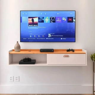 rack suspenso para sala Decor para TV 42 polegadas com passador de fio e 1 porta