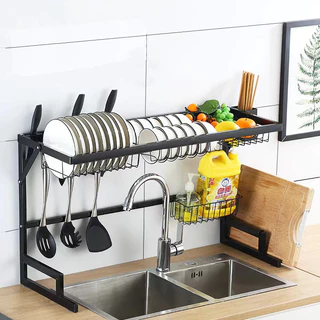 Kitchen Rack Escorredor 65cm preto 100 % Aço Inoxidável
