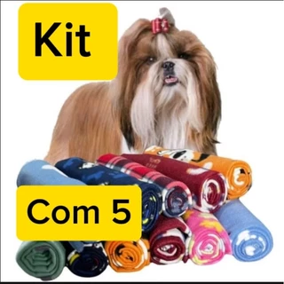 kit 2,3,4 ou 5 Cobertores Pet Mantinha Cães Gatos Estimação Manta 0,80cm x 0,90cm