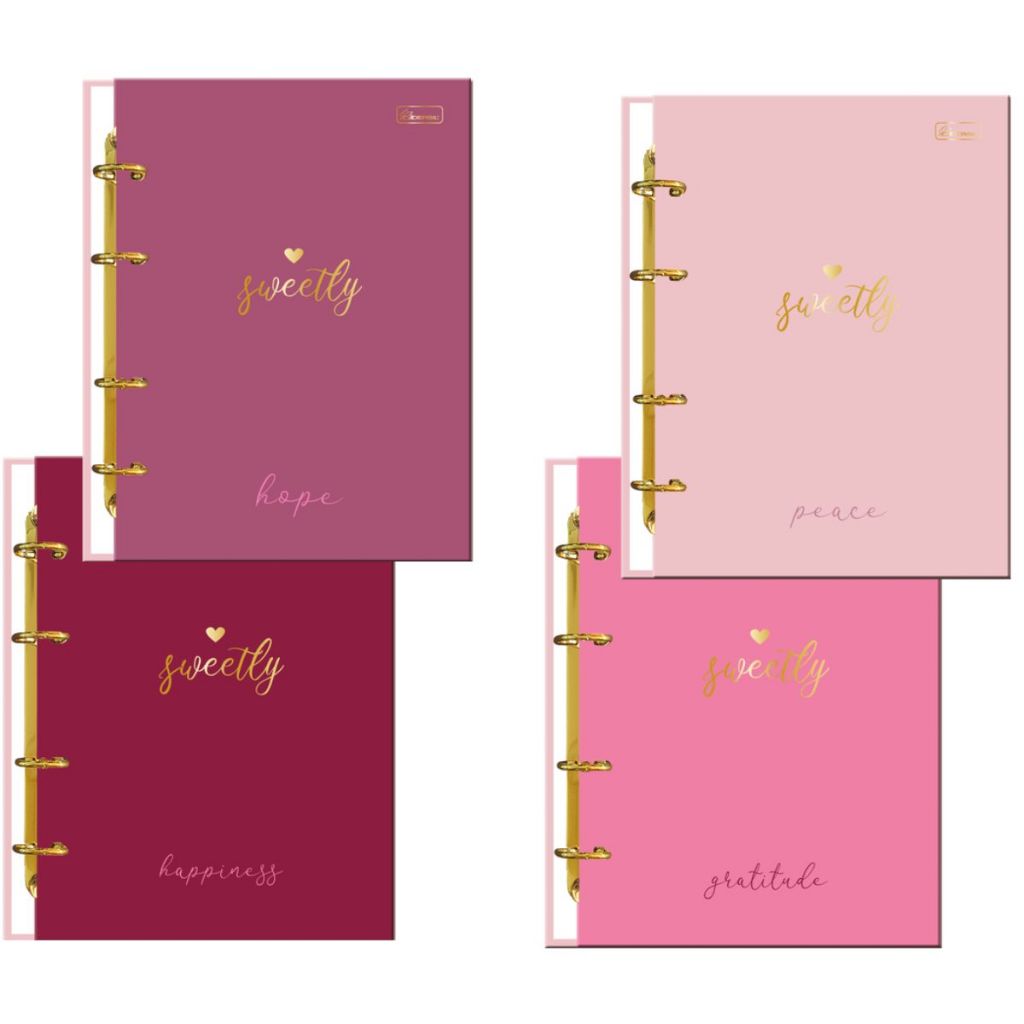 Caderno Argolado Colegial Capa Dura 80fls SWEETLY - CADERSIL