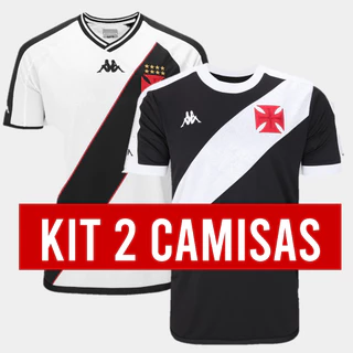 Kit Camisa Do Vasco da Gama 2024 / 2025 - Branca + Preta - 2 Camisas Tailandesa 1:1