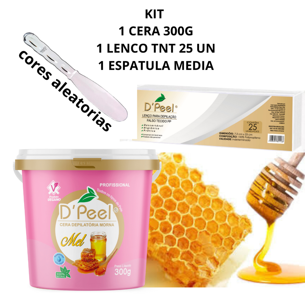 Kit Cera Depilatoria Morna Dpeel 300g, Axilas, Partes Intimas Pele ...