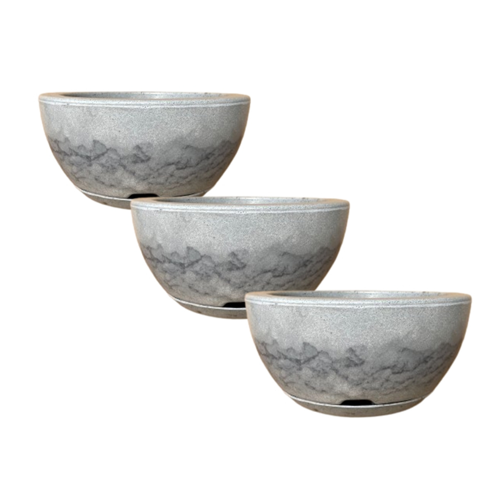 Vaso de Planta Bacia Com Prato Nº1 13x26 - Kit 3 Unidades