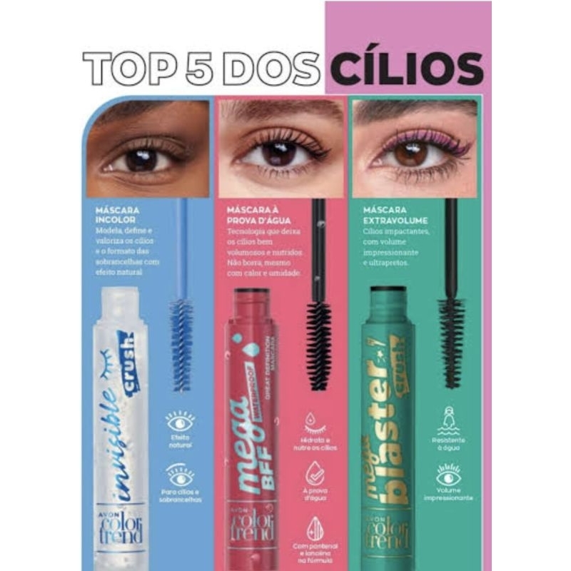 Rimel máscara para cílios Color Trend Avon 7 ml | Shopee Brasil