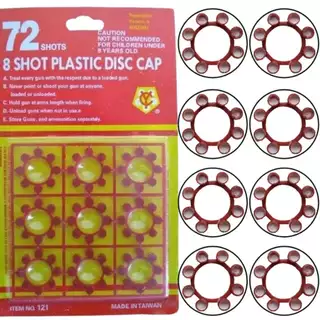 1 Cartelas De Espoleta Para Revolver de brinquedo Tipo Rambo 72 Shot Cada