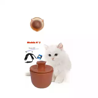 Bebedouro Fonte Gatos Cerâmica Completo modelo 2 + tigela