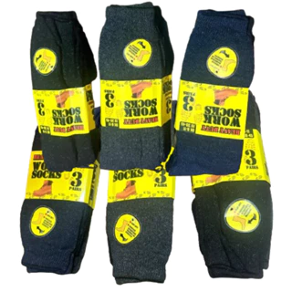 Kit 12 Pares meia masculina grossa cano alto adulto