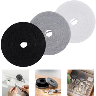 Organizador de Cabos Fios Abraçadeira Fita Velcro Preto Branco Cinza Informática Flexível