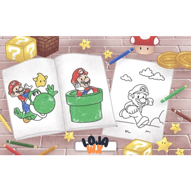 mario desenho para colorir