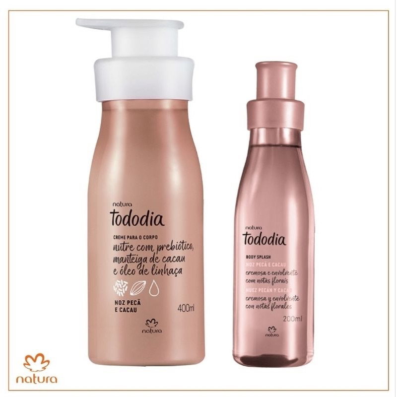 NATURA TODODIA NOZ PECÃ E CACAU BODY SPLASH 200ML E HIDRATANTE 400ML ...