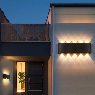 Arandela de Parede Luminaria Meia Lua 10 Facho Cor Preta Led bivolt