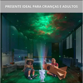 Astronauta Projetor De Luz led Estrela Galáxia Nebulosa Controle USB