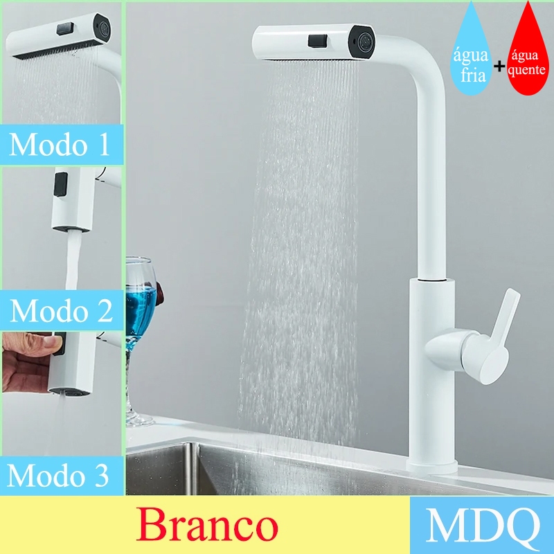 Torneira Gourmet Cozinha Com Spray Extensor Multifuncional Bico ...