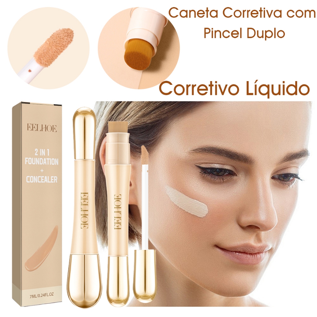 Corretivo Líquido com Dupla Ponta - Cobertura Natural e Duradoura ...