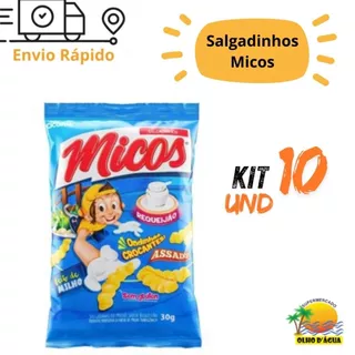 Kit com 10 salgadinhos micos cada um 30g