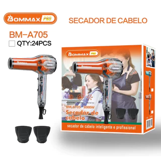 Secador De Cabelo iônico Transparente 1000W profissional 110V - A705