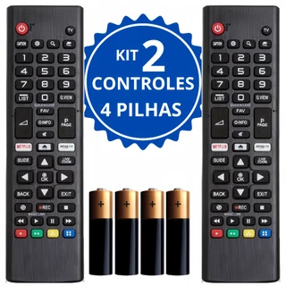 KIT 2 Controle para Tv LG Universal Compatível com Smart Tv LG Botão Netflix e Amazon