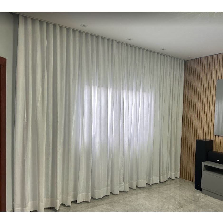 CORTINA GAZE DE LINHO 6M (larg.) x ALTURA - WAVE - PARA TRILHO MAX - SOB MEDIDAS