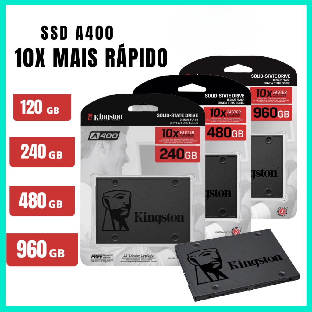 Ssd Kingston 480gb Sata Iii A400 Sa400s37/480g Preto