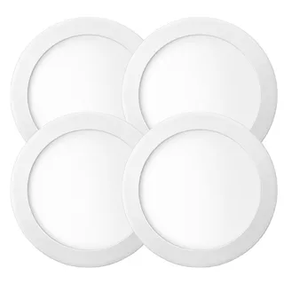 Kit 4 Painel Plafon Led Sobrepor Redondo 24w Bivolt