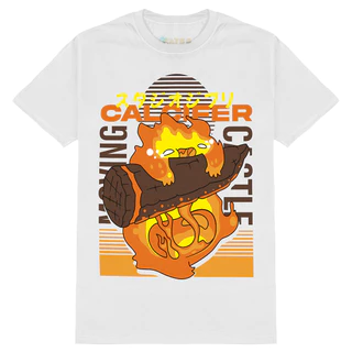 Camiseta Masculina Algodão O Castelo Animado Calcifer