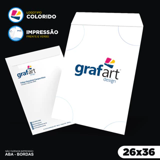 100 Envelopes 26x36cm Personalizados com sua Logomarca para Folhas A4