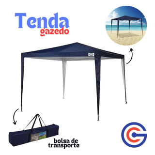 Tenda Gazebo Rafia 3x3 Metros Azul Mor Praia Camping Impermeável com bolsa