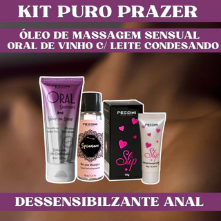 Lubrificante facilitador Anal + Óleo De Massagem Tântrica + Gel comestível Vinho c/ Leite Condensado