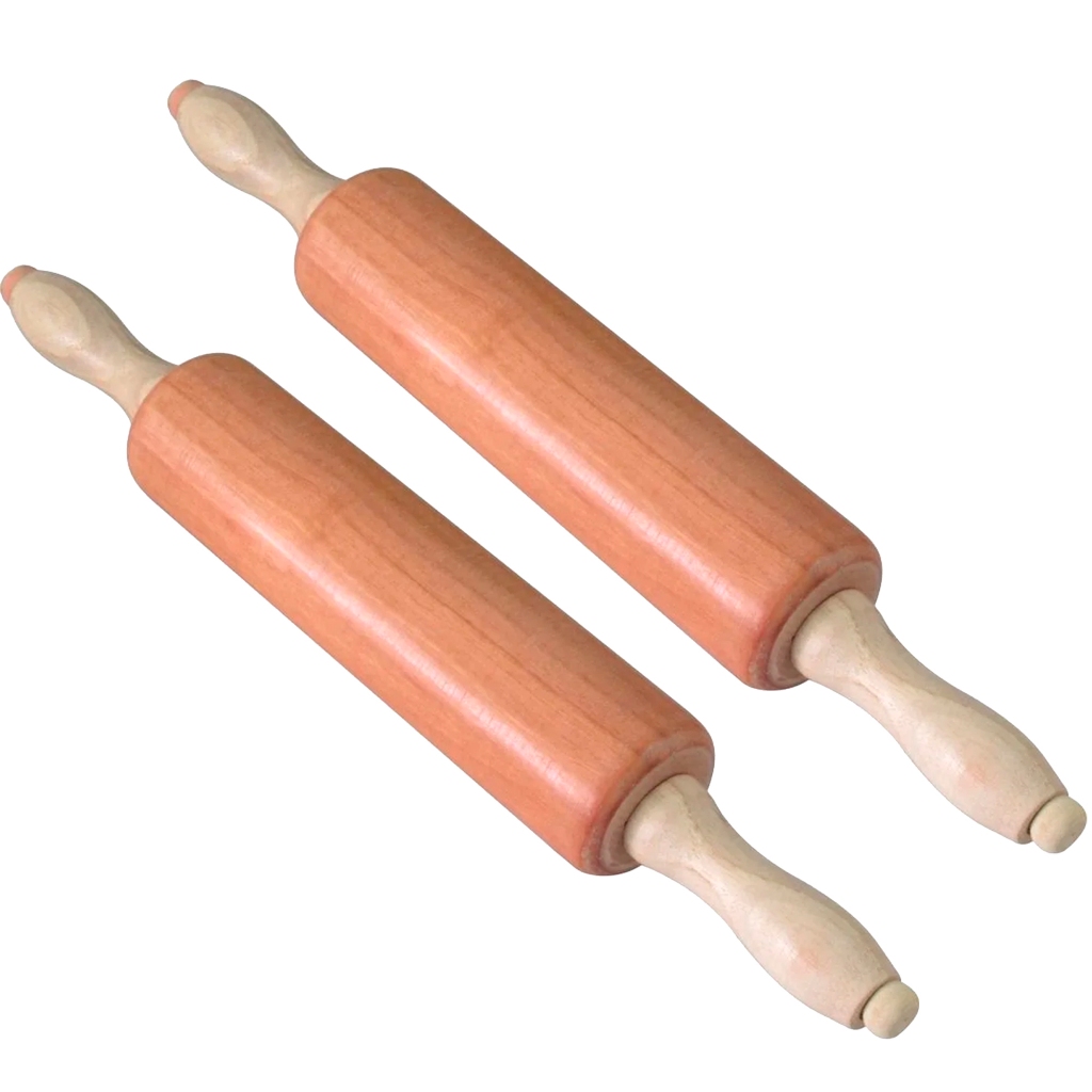 Rolo Laminador De Massas Em Madeira 23cm Pão Pizza Macarrão