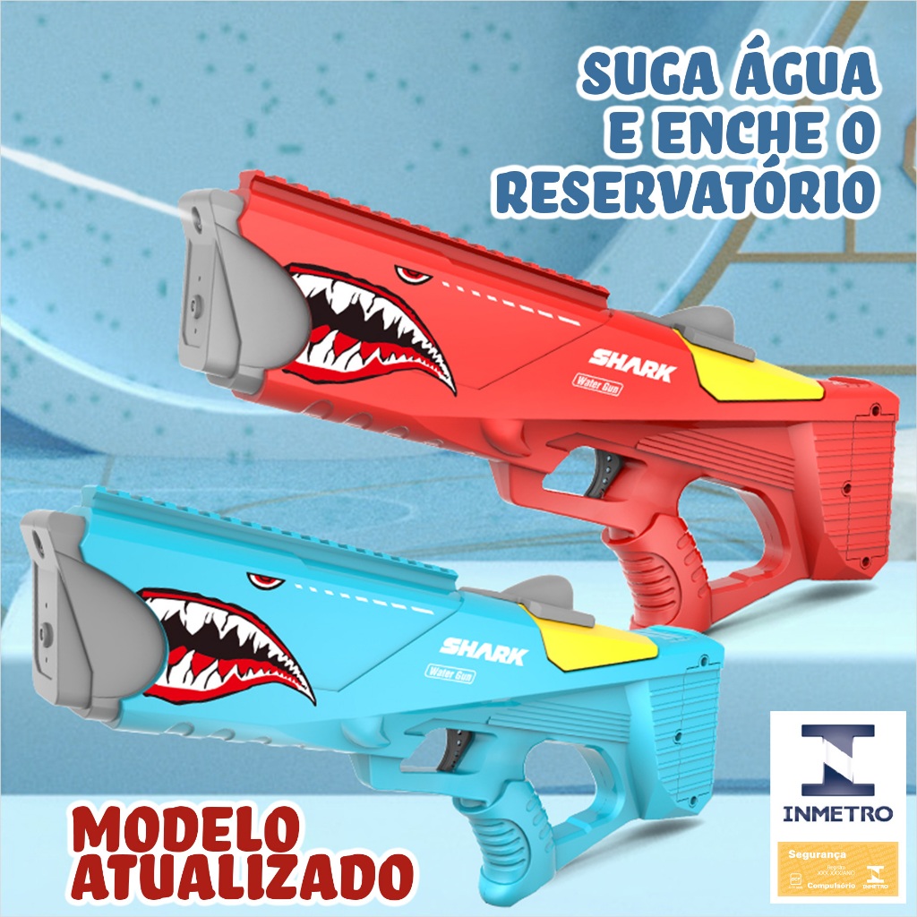 Brinquedo Lançadora De Água Tubarão Elétrica Ar Livre Para Crianças e Adultos