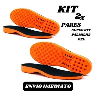 Kit Palmilha Ortopédica 2 Pares Em Gel Pu Macia Anti-Impacto Para dores nos pés e nas costas