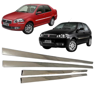 Friso Lateral Cromado Para Fiat Palio Weekend 2008 2009 2010 2011 2012 4 Portas