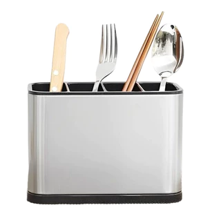 Escorredor Organizador Utensílios Inox Cozinha Prateleira Faqueiro Faca Suporte De Armazenamento De Dreno De Plástico Colher Garfo Utensílios Ferramenta Bandeja - Envio Imediato