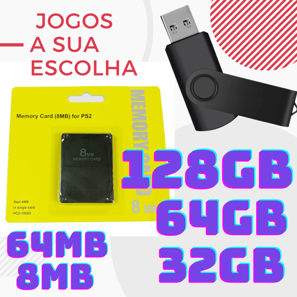 Kit Opl Ps2 Pen Drive 128Gb 64gb 32gb Memory Card OPL