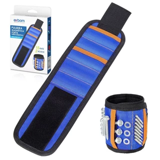 Pulseira magnética porta ferramentas 15 ímãs e 2 bolsos FRMA-PM0515P EXBOM
