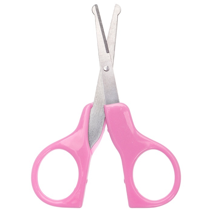 Tesoura Rosa Cuidados Do Bebe Higiene Para Crianças Ponta Arredondada ...