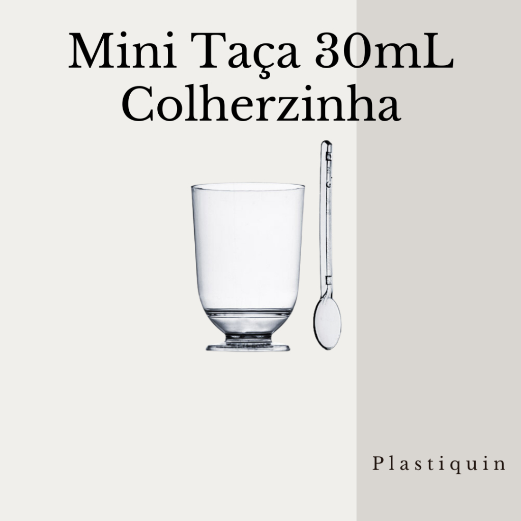 Mini Taça 30ml  Plastilânia para doces 50 ou 100 Unidades + Colherzinha em Oferta na Shopee