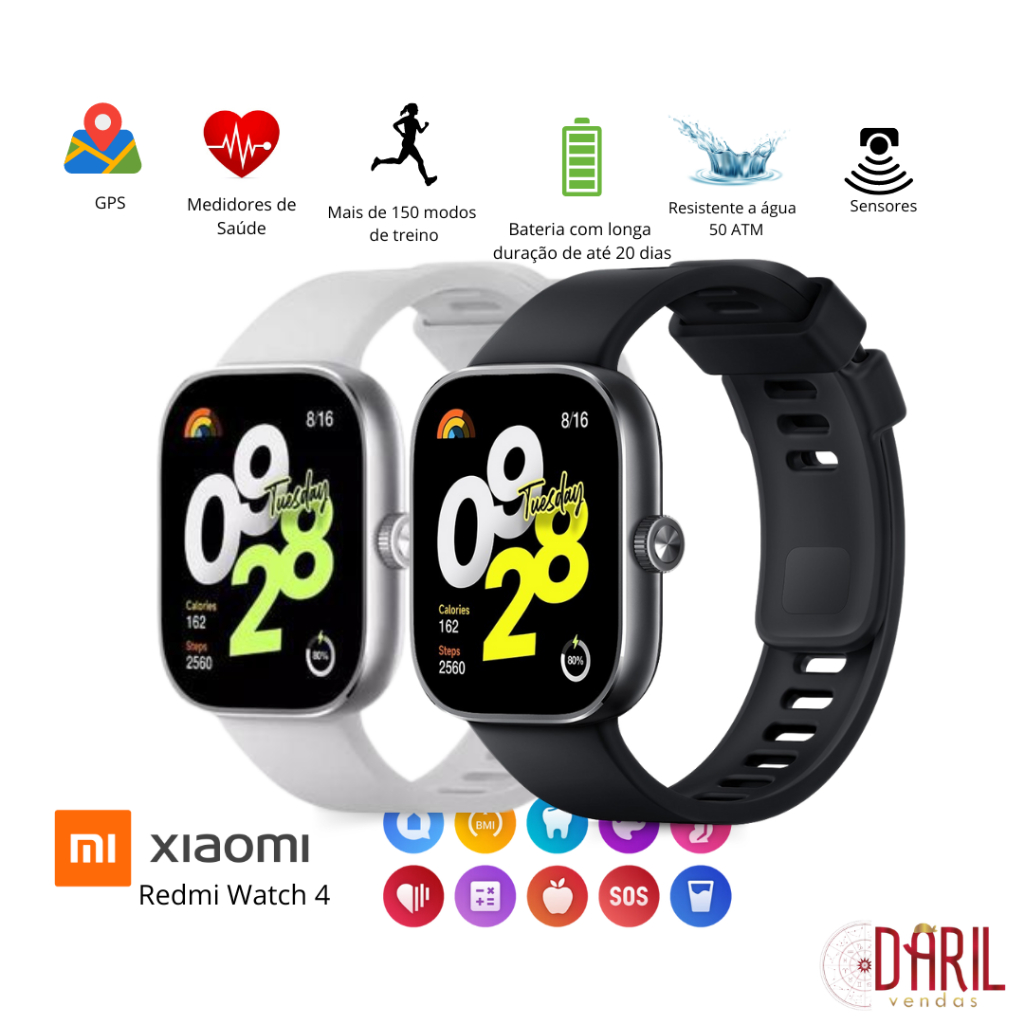 Relogio Xiaomi Smartwatch Redmi Watch 4 - Xiaomi Original