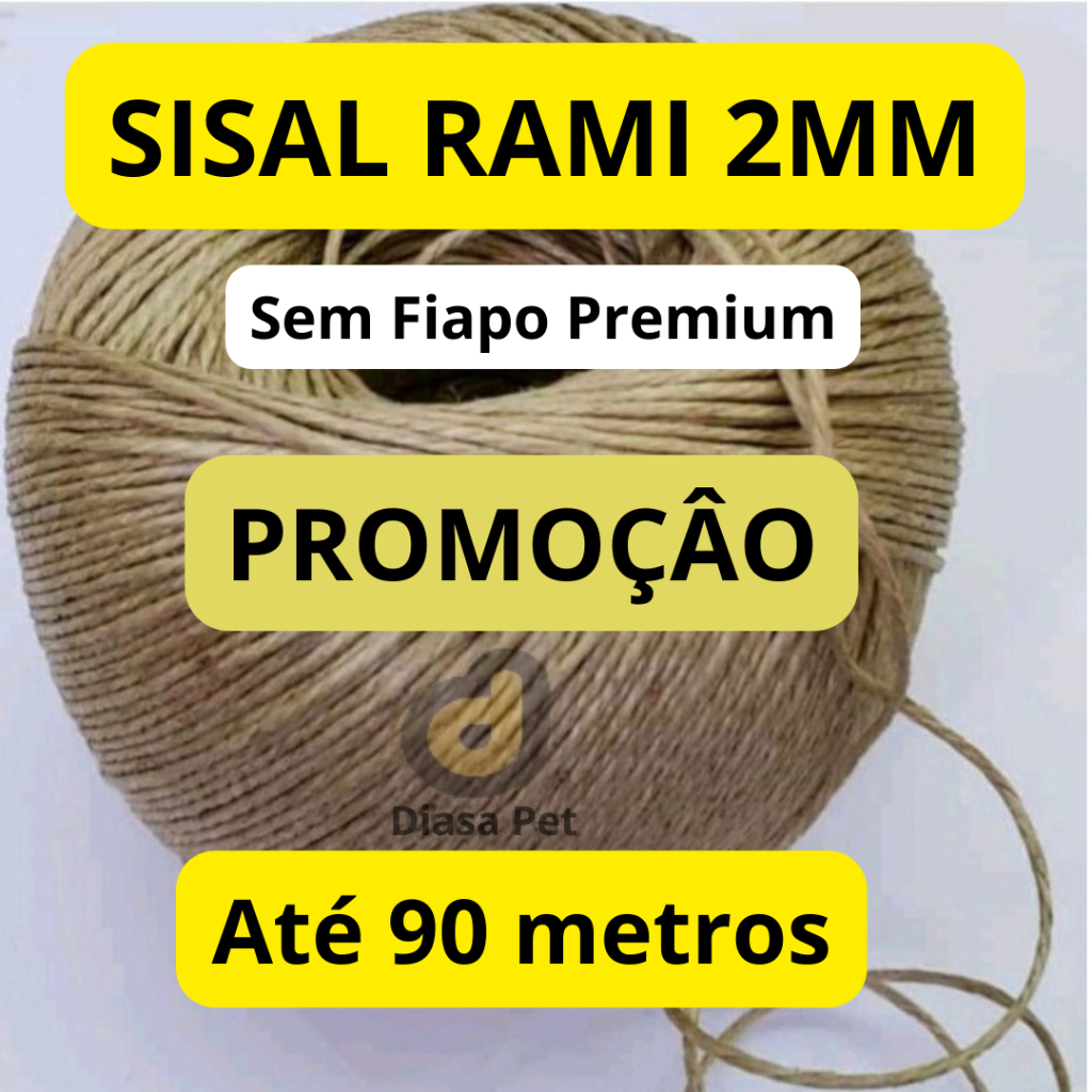 sisal Rami 2mm até 90 metros