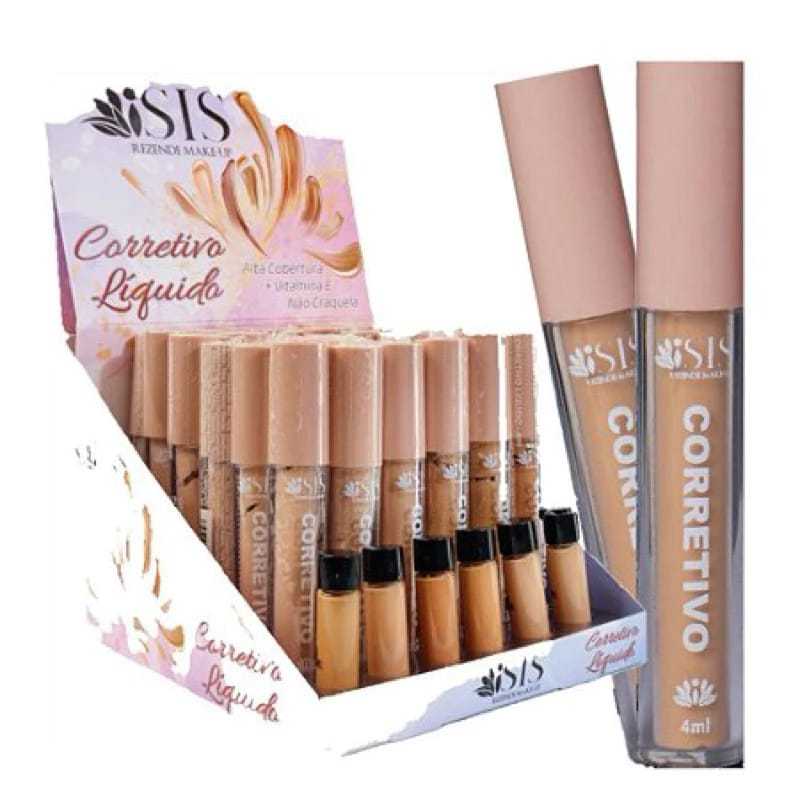 kit 02 Corretivo Líquido alta cobertura + vitamina e não craquela- Isis ...