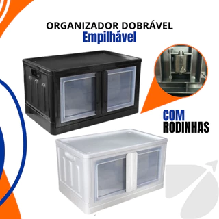 Organizador Modulável Dobrável C/ Porta Dupla 75 Litros Grande Armário Plástico Modulável