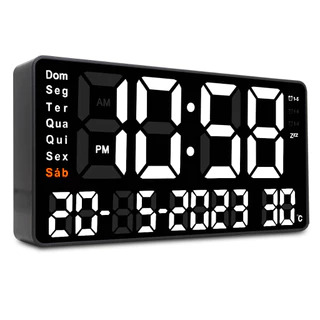Relógio de parede Digital Led De Parede Alarme Calendário Termômetro