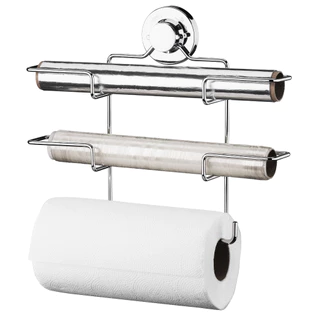 Suporte Triplo para Papel Toalha/Alumínio/PVC com Ventosa