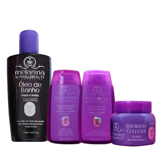 Kit Com Óleo para banho + Geleia para depilação + Geleia pós depilação + Esfoliante corporal Melanina