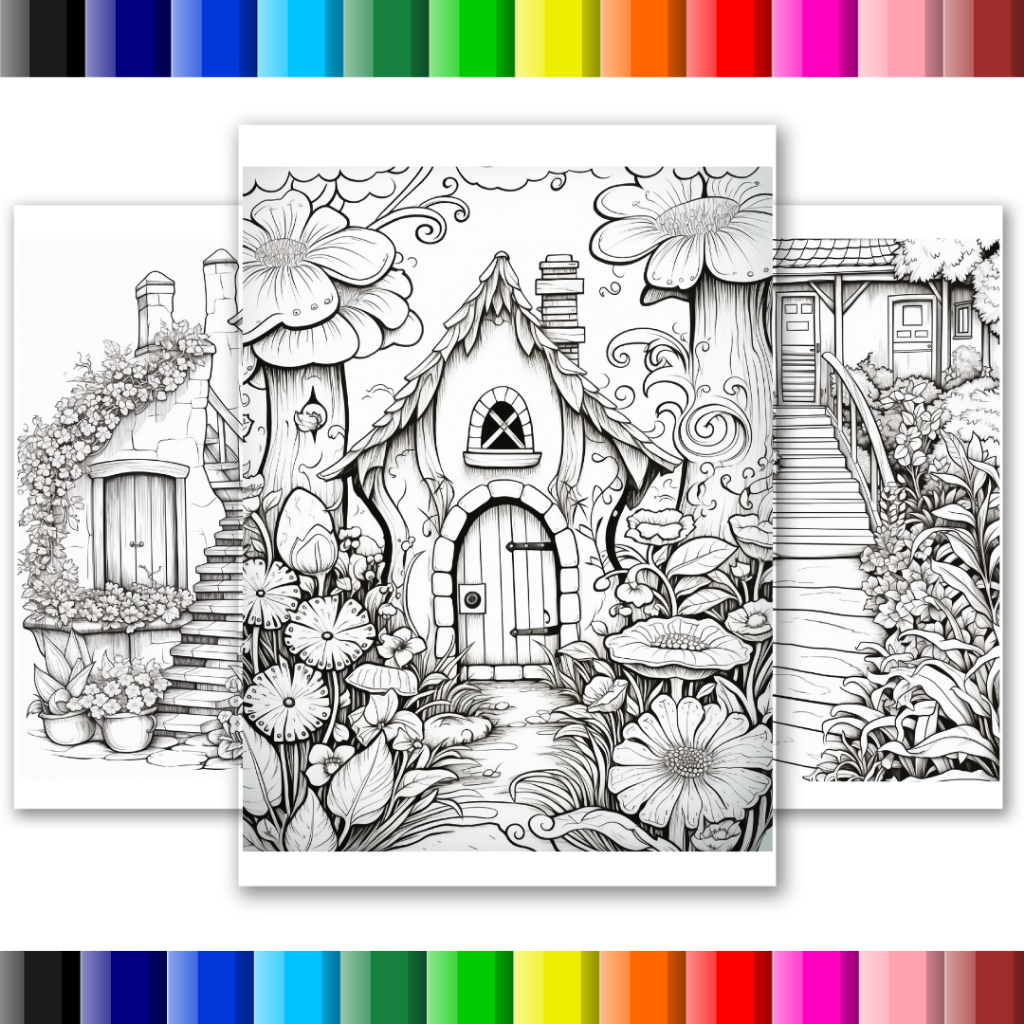 Desenhos para colorir Adulto Jardim Perfeito - 50 folhas soltas A5(metade de uma folha A4)