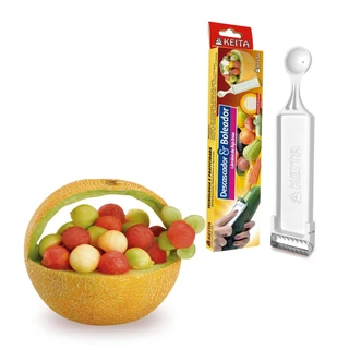 Descascador Boleador Furador Frutas Legumes Batata 2 Em 1 Aço Inox Keita
