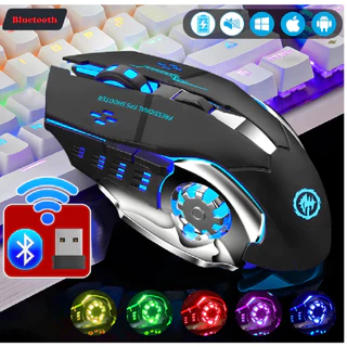 MOUSE Gamer Recarregavel Sem Fio Bluetooth Retroiluminado 7 Cores